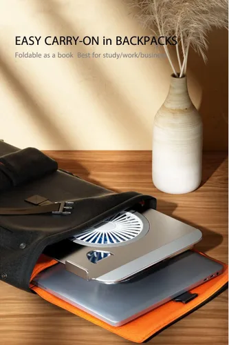 Miniatura 6 de Ventilador de soporte para laptop con base giratoria giratoria de 360°, altura elevadora de 10 pulgadas ajustable para escribir, ver, presentación