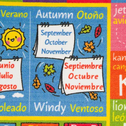Miniatura 9 de KC Cubs Alfombra de 3x5 pies con Alfabeto ABC, Estaciones, Meses y Días – Tapete de Juego Educativo para Niños, Niños Pequeños, Cuarto del Bebé