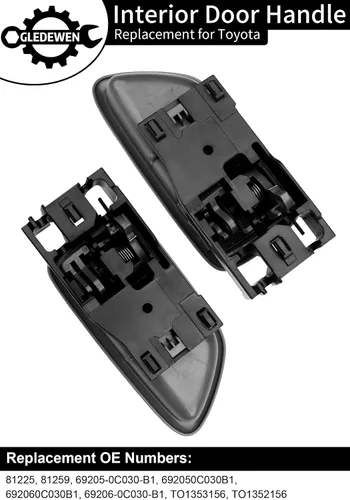 Miniatura 3 de Manija de puerta interior con bisel, compatible con 2000 2001 2002 2003 2004 2005 2006 2007 Toyota Avalon Sequoia Tundra (cabina tripulada), Beige