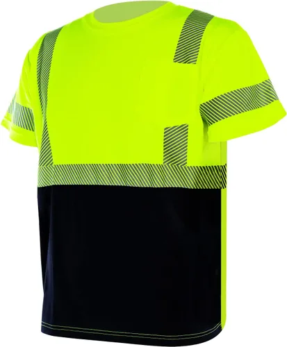 VENDACE Hi Vis - Camisetas de seguridad reflectantes para hombre, ANSI Clase 3, alta visibilidad, camiseta de trabajo de construcción (amarillo, XL)