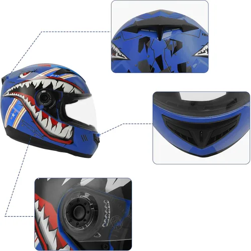 Miniatura 6 de TCMT - Casco integral para jóvenes y niños, para motocross, bicicleta de montaña BMX, MX, ATV, bicicleta de tierra, calle, con visera solar