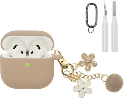 Miniatura 11 de Compatible con funda AirPods Pro 3, bonita funda protectora de silicona para Apple AirPods Pro 3 con kit de limpieza y llavero, accesorios