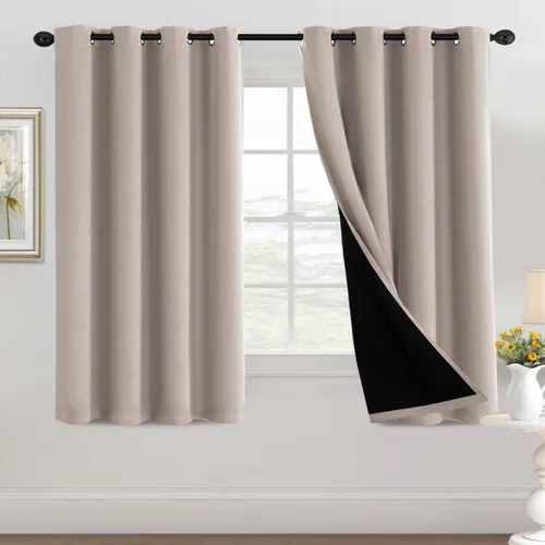 Miniatura 47 de H.VERSAILTEX Cortinas 100% de opacidad para dormitorio, con aislamiento térmico, cortinas opacas completas para sala de estar, cortinas de ventana