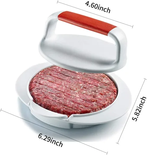 Miniatura 5 de QELEG - Prensa antiadherente para hamburguesas, molde para hacer hamburguesas, parrilla para hamburguesas jugosas de ternera regulares redondas