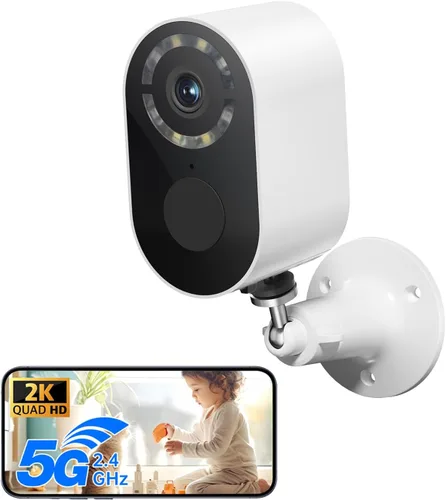 Miniatura 8 de Cámaras de seguridad inalámbricas para exteriores, cámara WiFi alimentada por batería 2K con detección de movimiento AI, alarma de sirena de foco