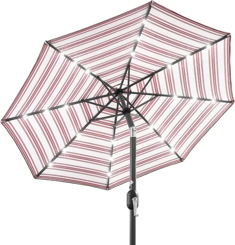 Miniatura 28 de Best Choice Products Solar Polyester LED Lighted Patio Umbrella w/Tilt Adjustment and UV-Resistant Fabric Gris niebla