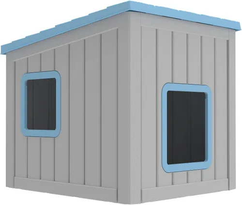 Miniatura 9 de DRATO Casa para gatos al aire libre, impermeable, material de polipropileno, refugio para gatos, robusto, resistente, fácil de montar, cálida casa