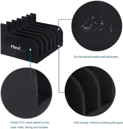 Miniatura 3 de Mind and Action - Soporte de pistola de espuma para accesorios de gabinete de pistola seguros para armas, solución de almacenamiento de armas 6
