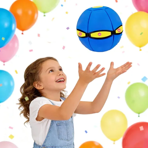 Miniatura 2 de Bola mágica que rebota, platillo volador mágico, juguete de doble forma libremente intercambiable con 6 luces, interacción entre padres e hijos