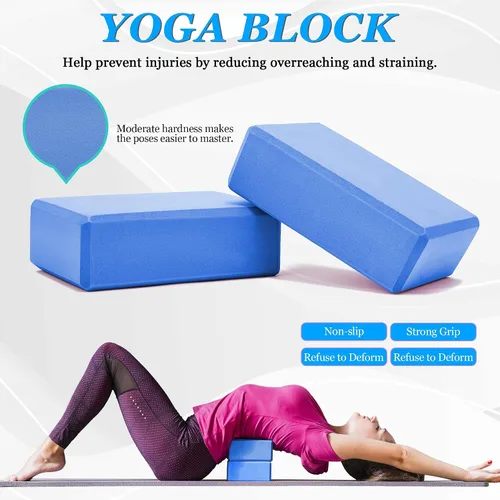 Miniatura 3 de Juego de rueda de yoga todo en uno, rueda de rodillo de espuma suave para el dolor de espalda y estiramiento, juego de bloques de yoga 2 piezas