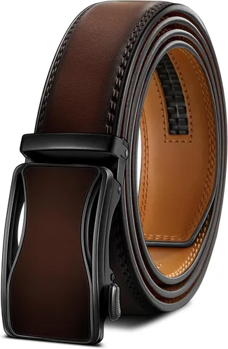 Miniatura 15 de BULLIANT - Cinturón de trinquete para hombre, cinturón de cuero deslizante ajustable para regalo, para vestido casual de hombre, 1 3/8
