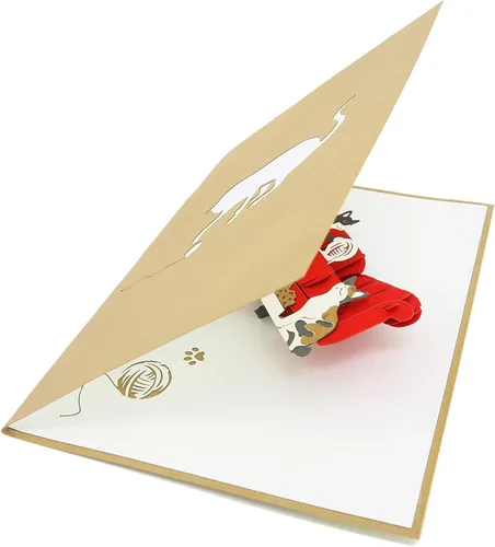 Miniatura 4 de PopLife Tarjeta desplegable 3D de gatos jugando en el sofá, tarjeta de felicitación de papel para amantes de los gatos, día de la madre, cumpleaños