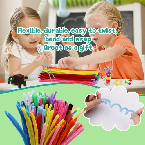 Miniatura 5 de Zlulary Limpiadores de tuberías para manualidades, limpiapipas, suministros de manualidades, kit de arte y manualidades con instrucciones