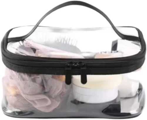 Miniatura 6 de ZITEZHGO Bolsa de cosméticos transparente para mujer, bolsa de viaje, bolsa de maquillaje, bolsa de aseo impermeable, organizador de PVC, Claro
