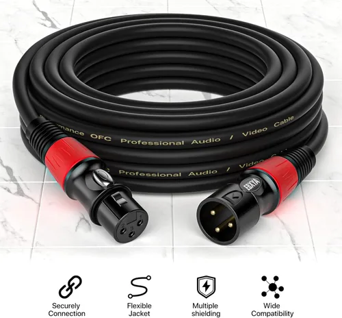 Miniatura 5 de EBXYA XLR Cables 15 pies - XLR macho a hembra para micrófono mezclador de audio, 10 paquetes