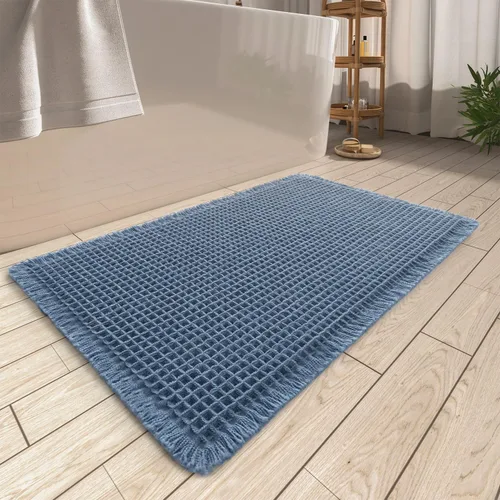 Miniatura 45 de AMOAMI Tapete de baño mejorado con diseño de gofre, súper absorbente, antideslizante, para suelo de baño, lavable a máquina, con borlas, tapetes