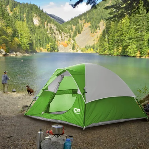 Miniatura 3 de CAMPROS CP 3 Person Tent, Dome Tents for Camping with Rainfly, Waterproof Camping Tent Easy Set Up, Portable Family Tent with Large Mesh Window &