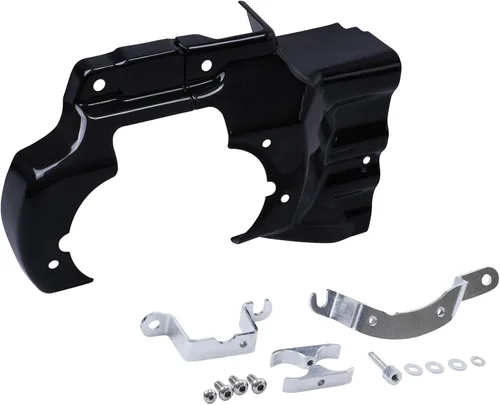 Miniatura 2 de TCT-MOTORPARTS Cubierta de interfaz de transmisión de motor negra para Harley Softail Deluxe FXST FXSTC 2007-2017