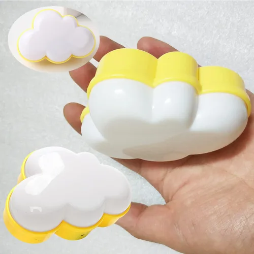 Miniatura 6 de AUSAYE Paquete de 2 luces LED de noche enchufables, luz nocturna de nube, mini luces nocturnas bonitas para adultos y niños Base amarilla