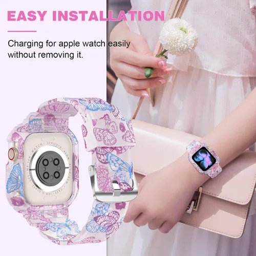 Miniatura 5 de XYF Compatible con correas cristalinas para Apple Watch de 1.929 in, 1.811 in, 1.772 in, 1.732 in, 1.654 in, 1.614 in, 1.575 in, 1.496 in, funda