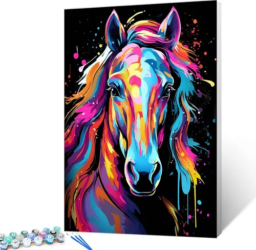 Miniatura 36 de Tucocoo Kits de pintura de búho de graffiti por números con pinceles y pigmento acrílico sobre lienzo para adultos, imagen de estilo colorido