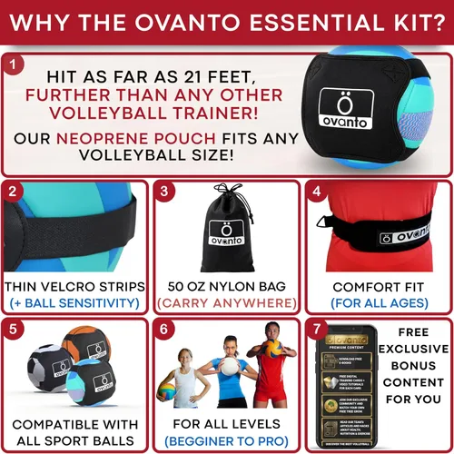 Miniatura 4 de OVANTO Volleyball Training Equipment Aid – Adjustable Practice Volleyball Kit