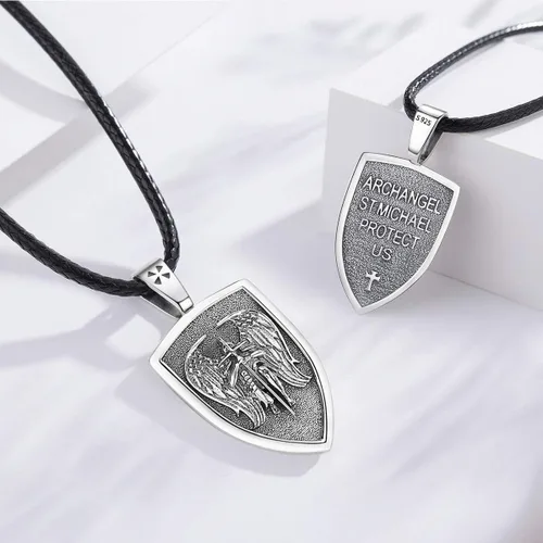 Miniatura 266 de Eusense Saint Necklace Sterling Silver 925 Protection Jewelry for Men Women Patron St Medals Amulet Pendant