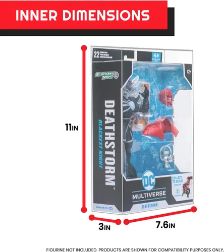 Miniatura 5 de EVORETRO Estuche protector de figuras de acción para McFarlane Dc Multiverse 7 en figuras, Warhammer 40k – Paquete de 10 – Plástico PET grueso sin