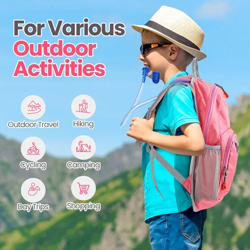Miniatura 6 de Shinylin 2 piezas mochila de hidratación para niños con bolsa de agua de 1.5l mochila ligera para niños para senderismo mochila de agua para niños
