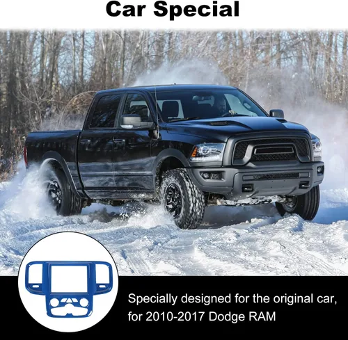 Miniatura 5 de Voodonala Cubierta GPS de navegación de consola central para Dodge RAM 2011-2017 Accesorios ABS azul 1pc