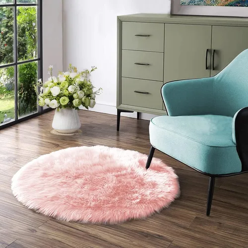 Miniatura 59 de Latepis - Tapete rectangular de piel sintética tipo lana de oveja suave, esponjosa y lavable para sala de estar, dormitorio, sala de juegos o Blanco