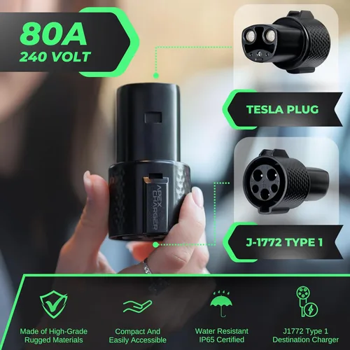 Miniatura 3 de *SOLO PARA TESLA* Conector ApexCharger PRO 1: adaptador J1772 a Tesla. Convierte estaciones de carga de vehículos eléctricos de CA portátiles
