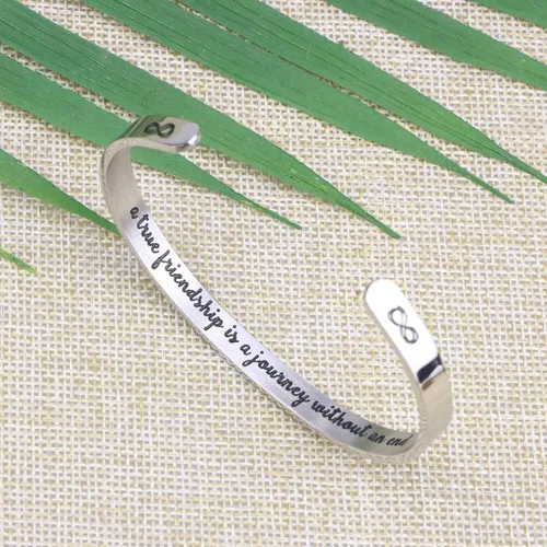 Miniatura 3 de JoycuFF - Pulseras de acero inoxidable para mujer con frase inspiradoramantra (en inglés) oculta, un regalo para mostrarle tu apoyo a tus amigos