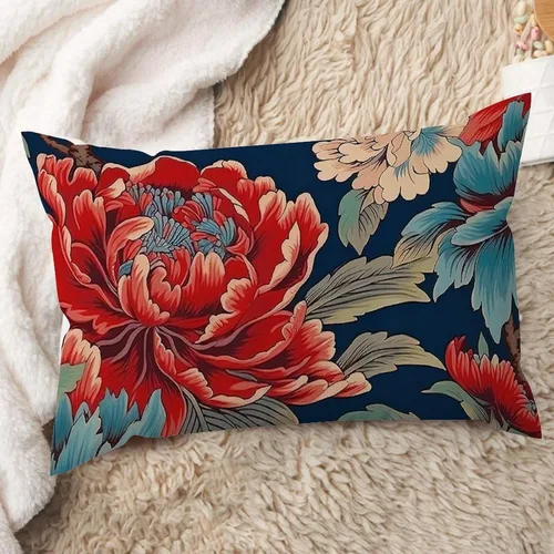 Miniatura 17 de ArogGeld Fundas de cojín de estilo chinoiserie, diseño de flores y pájaros, color rosa rubor, diseño de animales de pavo real, jardín asiático