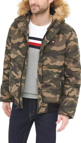 Miniatura 29 de Tommy Hilfiger Chaqueta Bomber de Esnórquel Acolchada de Tela Ártica para Hombre (Estándar y Tallas Grandes)