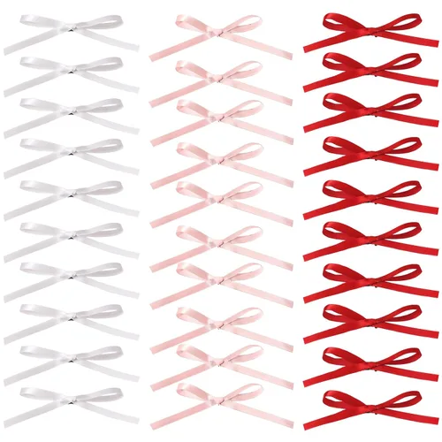 Miniatura 13 de Pinzas para el cabello con lazo para mujeres, cintas para el pelo para mujeres y niñas, lazo de satén beige, bonitos clips de lazo pequeños