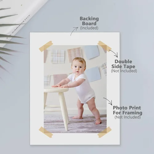 Miniatura 5 de Paquete de 10 tableros de respaldo solamente – Tablas de base blancas sin cortar de 11 x 14 pulgadas, sin ácidos y con núcleo blanco, ideal