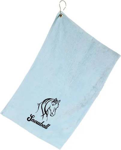 Miniatura 13 de SONA G DESIGNS Toalla de mano bordada de caballo de algodón con clip - se puede personalizar (Aqua)