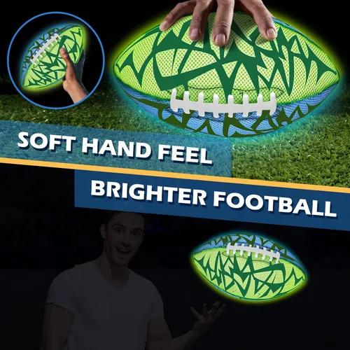 Miniatura 5 de Jasonwell Fútbol que brilla en la oscuridad - Fútbol luminoso de agarre fuerte para niños, adolescentes, jóvenes, adultos, juguete de deportes al