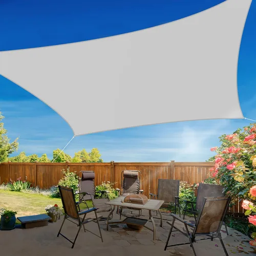 Miniatura 7 de COARBOR Toldo parasol impermeable rectangular perfecto para patio, jardín, color gris claro, 10 x 10 pies