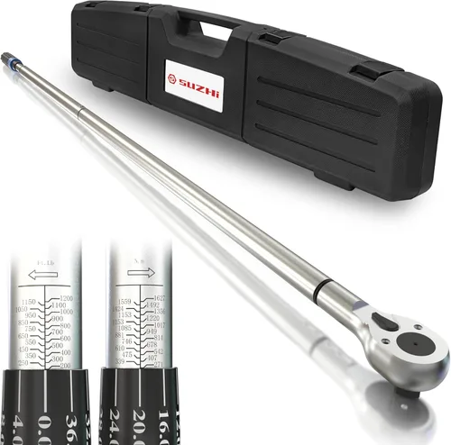 Miniatura 11 de SuZhi Llave dinamométrica de 1/2 pulgada 25-250 ft-lb /33.9-339 N.M/mango de aleación de aluminio y cabezal de material Cr-Mo, resistente