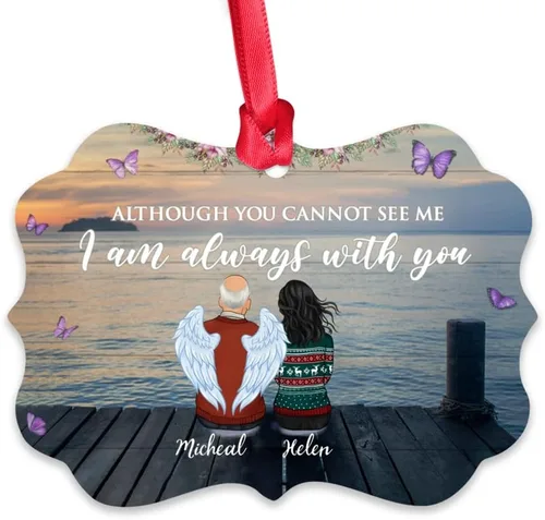 Gossby Adorno conmemorativo de Navidad personalizado – Pérdida de padre estoy siempre contigo (padre, hija) personalizado para decoración de árbol,