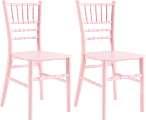 Miniatura 10 de JOON Paquete de 2 sillas Tiffany Chiavari para niños, 25 x 13 x 14.5 pulgadas, policarbonato, altura del asiento de 12.75 pulgadas, diseño elegante