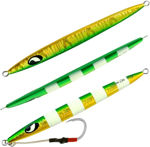Miniatura 24 de OCEAN CAT Jigs de pesca de agua salada en alta mar Jigging de velocidad de lanzamiento lento señuelos vertical Jigging vertical Plantilla de otoño
