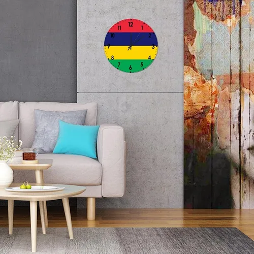 Miniatura 702 de Cheyan Reloj de pared con bandera de Canadá de 12 pulgadas, silencioso, sin tictac, de PVC, funciona con pilas, reloj redondo decorativo, regalo