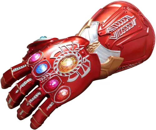 Miniatura 4 de Guantes de PVC con luces LED Thanos Infinity para el puño electrónico con baterías color dorado para adultos Cred Gloves Adultos talla única
