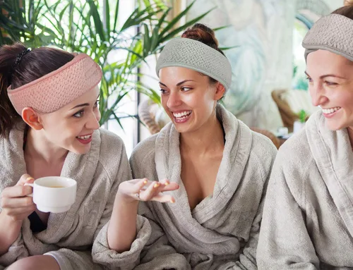 Miniatura 5 de Whaline Paquete de 4 diademas faciales de spa, bandas ajustables para el cabello, toalla suave para lavado facial, ducha, deportes, yoga