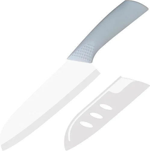 Miniatura 8 de Cuchillo de cerámica – Cuchillo Santoku de chef de 7 pulgadas – Cuchillo de cocina de cerámica afilado con cubierta de funda