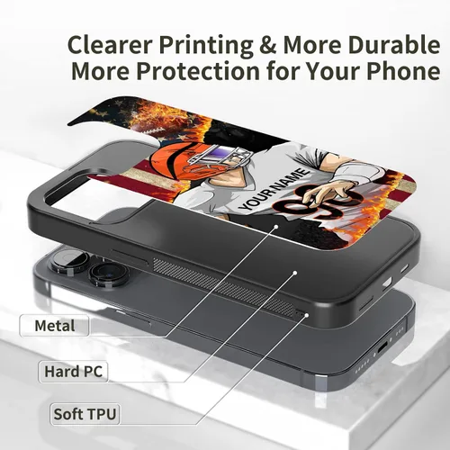 Miniatura 3 de Fundas personalizadas para teléfonos con nombres de equipos de fútbol con nombres para iPhone 11, 12, 13, 14 Pro Max Plus Mini X 5, 6, 7, 8, Samsung