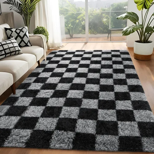 Miniatura 37 de Alfombras de Pasillo Suaves de Color Azul Marino para Dormitorio, Alfombra de Cabecera de 2x6 pies, Alfombras Esponjosas de Felpa, Alfombra de Área
